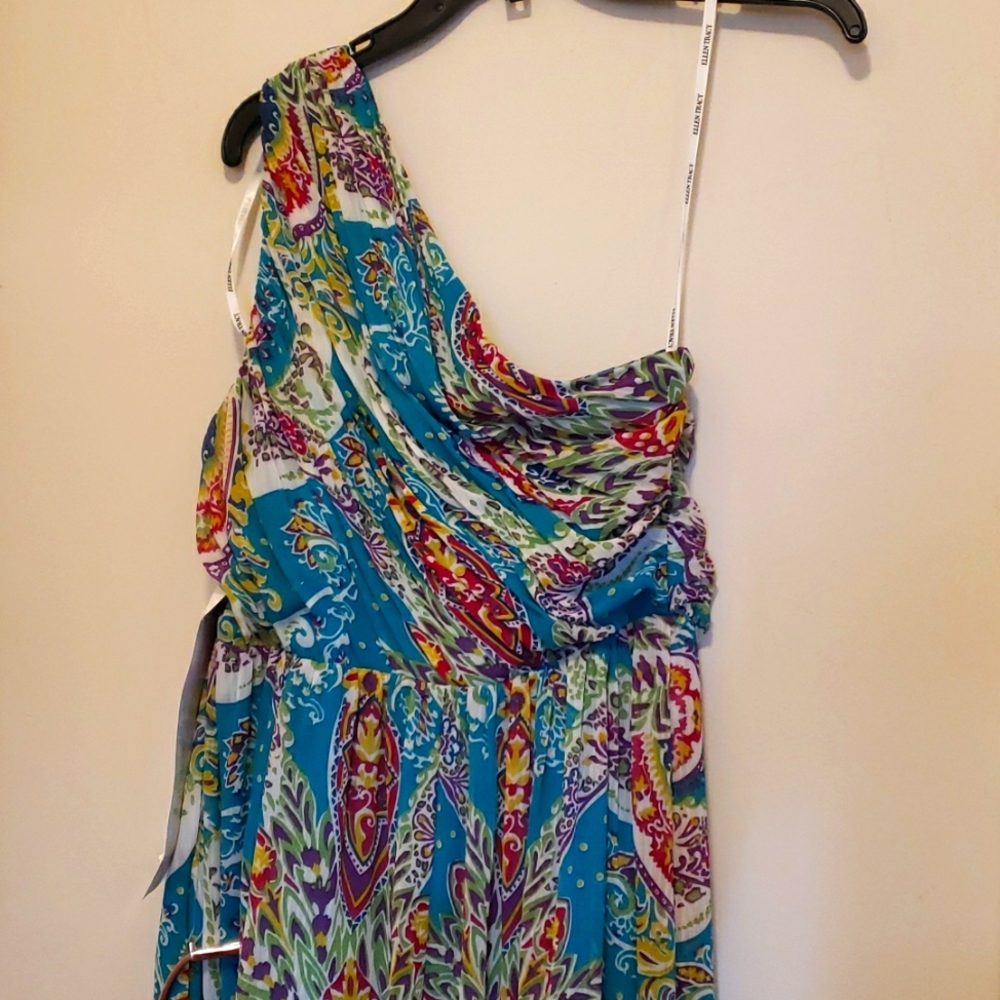 Ellen Tracy one shoulder maxi dress size 12